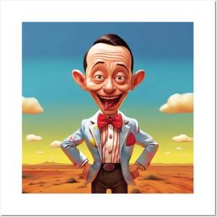 pee wee herman sticking out his tongue on the photo, art Posters and Art